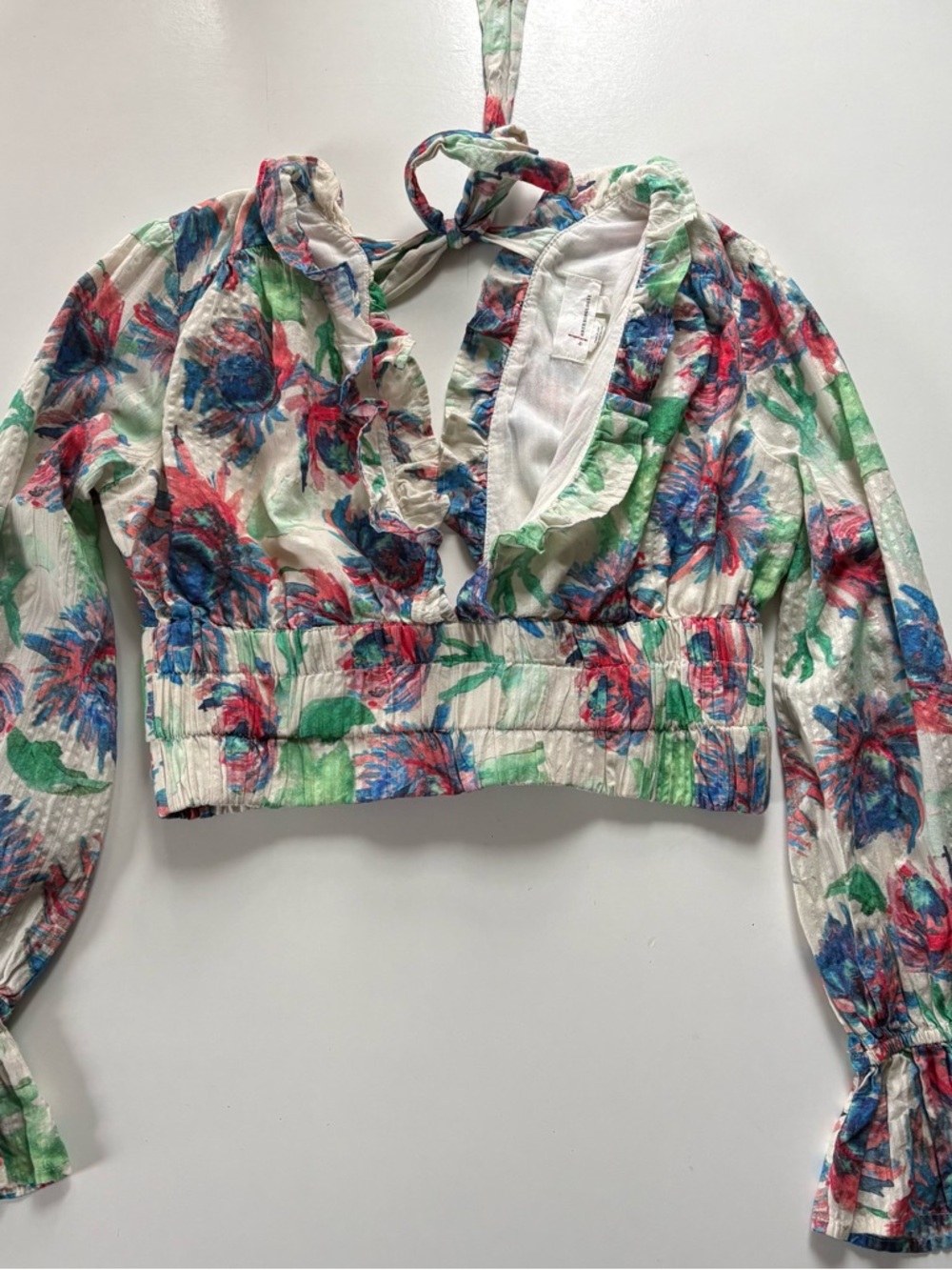 Anthropologie Floral Crop Top Small - Picture 3 of 9